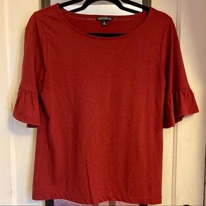 J. Crew • Red Shirt w/ Ruffles